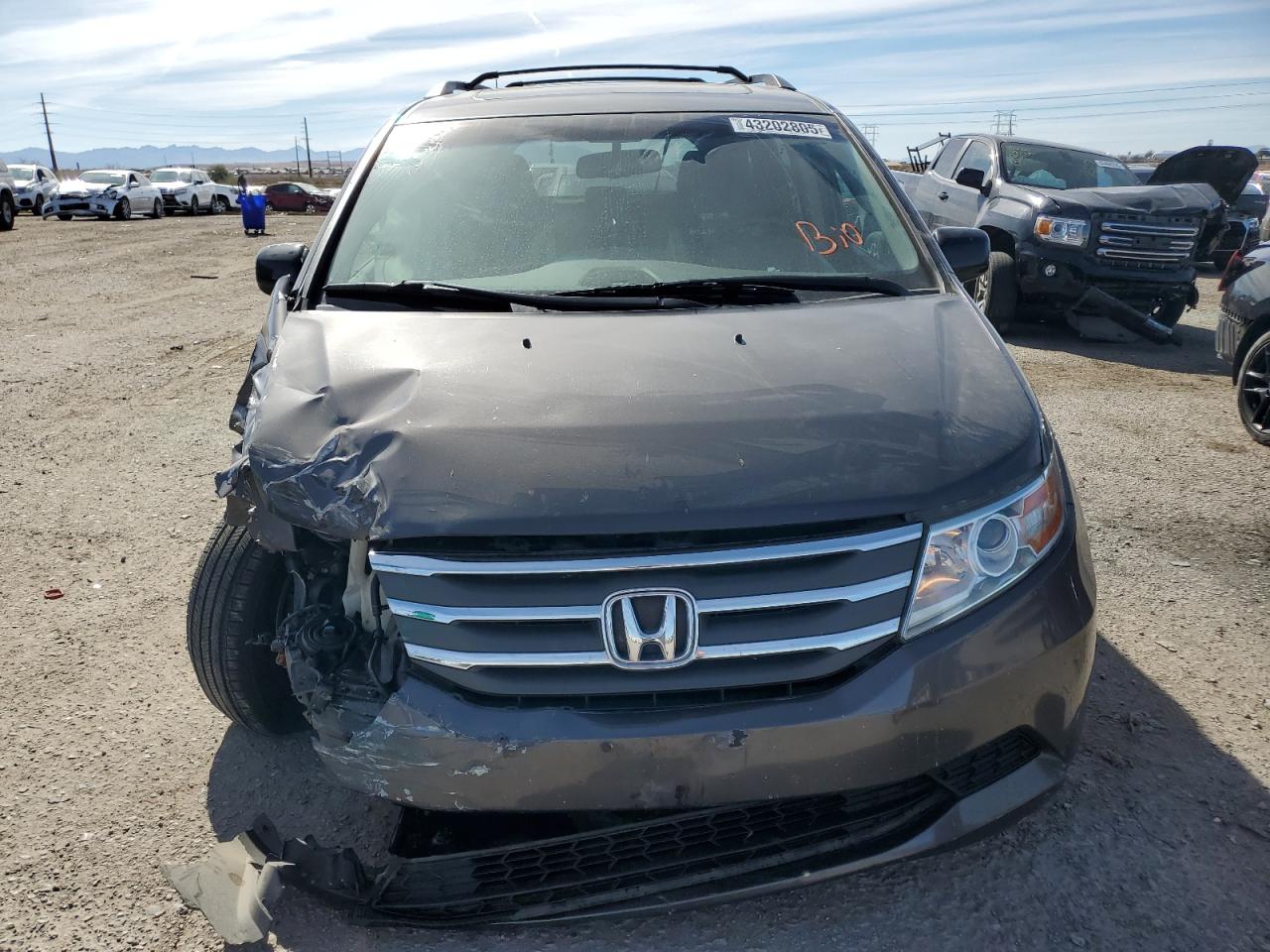 2013 Honda Odyssey VIN 5FNRL5H63DB004961 Copart auction photo, front end / undercarriage damage thumbnail 5