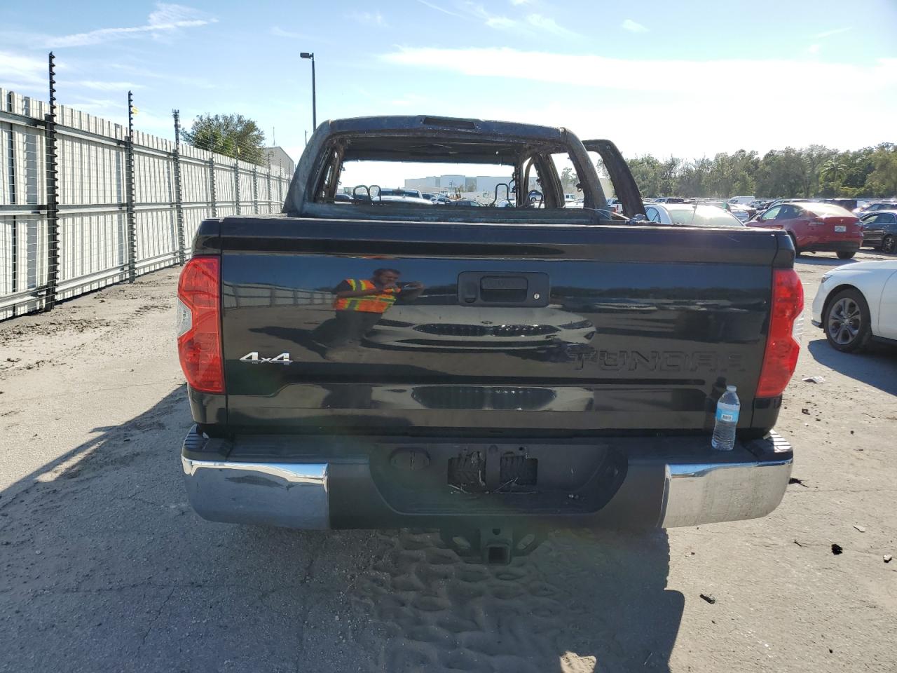 2018 Toyota Tundra VIN 5TFDW5F15JX694867 Copart auction photo, burn damage thumbnail 6