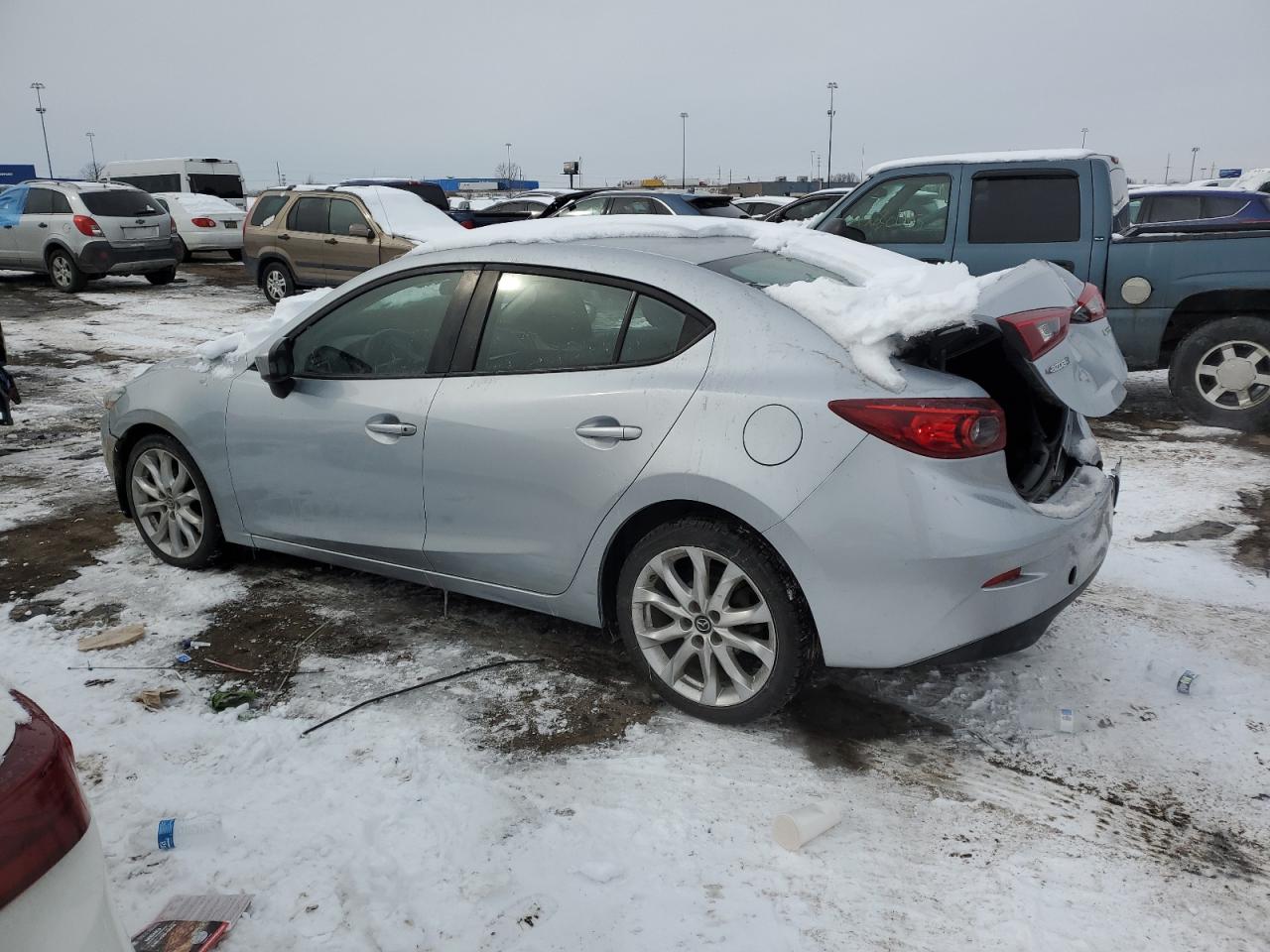 2017 Mazda 3 VIN 3MZBN1U72HM115051 Copart auction photo, front end / rear end damage thumbnail 2