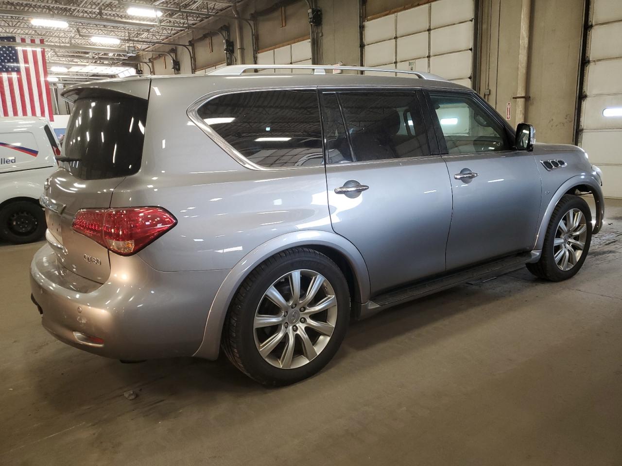 2014 Infiniti QX80 VIN JN8AZ2NE8E9064756 Copart auction photo, front end / rear end damage thumbnail 3