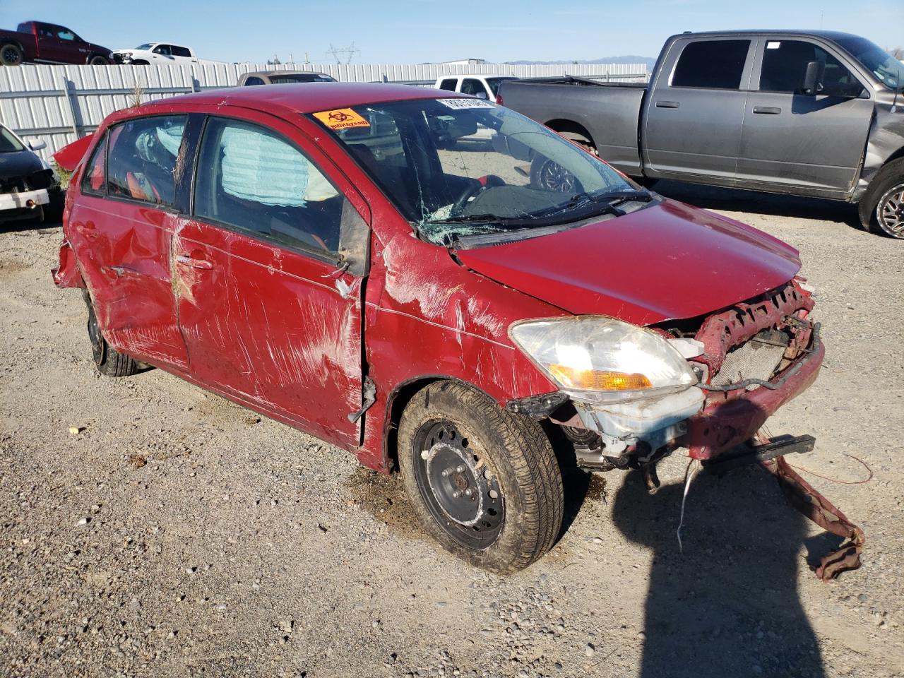 2010 Toyota Yaris VIN JTDBT4K33A1380008 Copart auction photo, rollover damage thumbnail 4