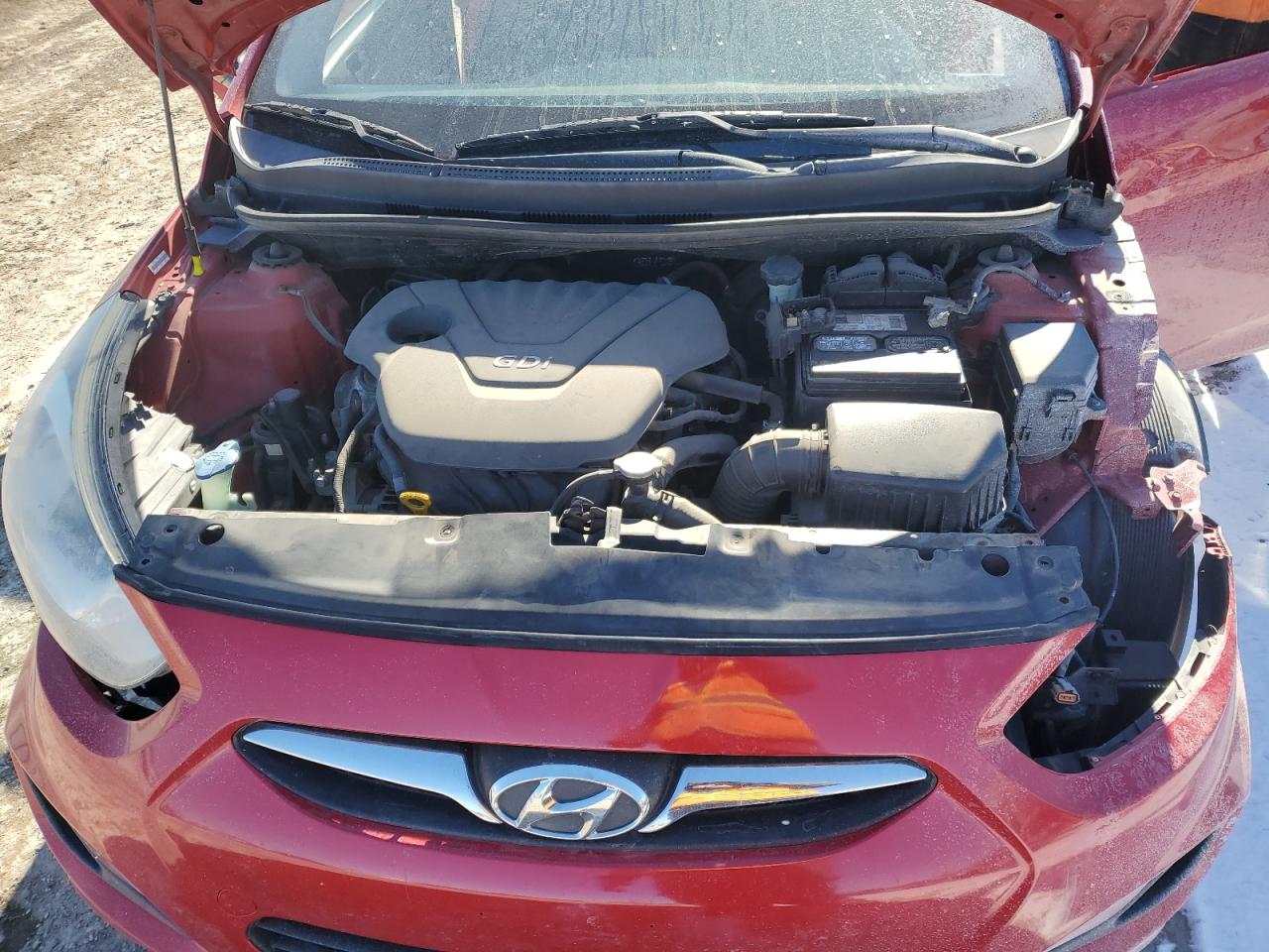 2013 Hyundai Accent VIN KMHCT4AE9DU550118 Copart auction photo, front end / side damage thumbnail 11