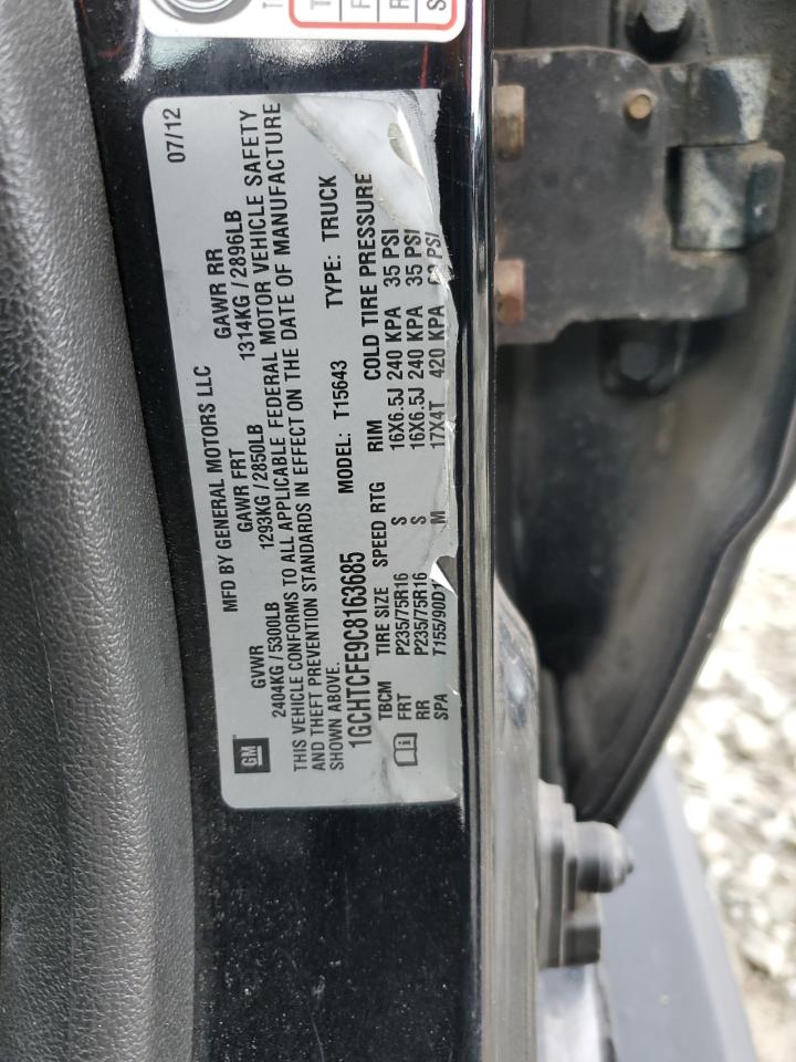 2012 Chevrolet Colorado VIN 1GCHTCFE9C8163685 Copart auction photo, vandalism damage thumbnail 12
