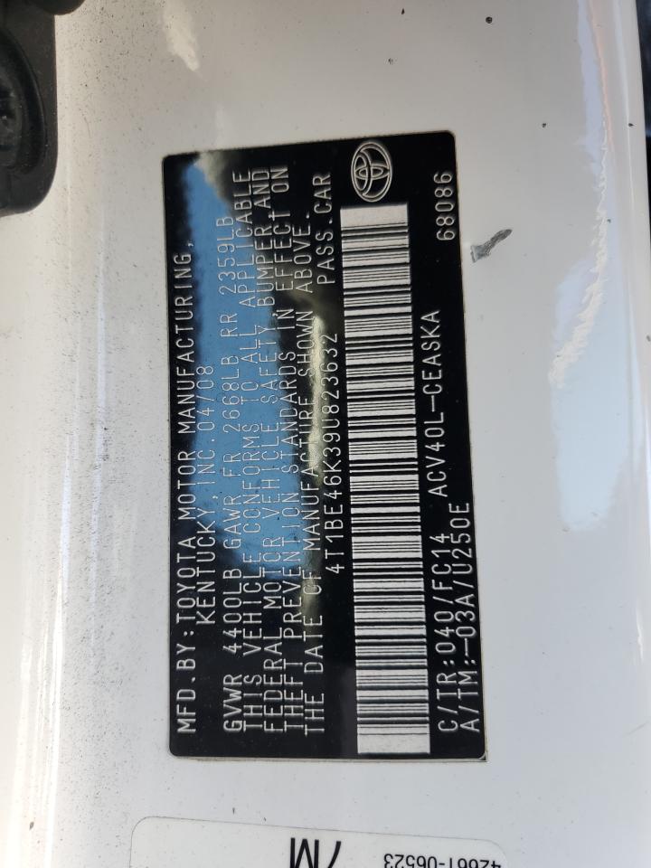 2009 Toyota Camry VIN 4T1BE46K39U823632 Copart auction photo, front end / undercarriage damage thumbnail 13
