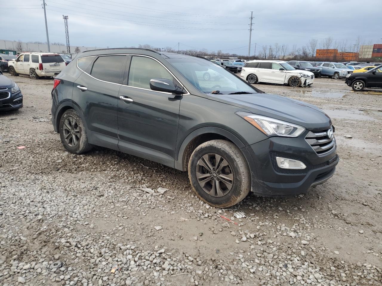 2014 Hyundai Santa Fe VIN 5XYZU3LB3EG194972 Copart auction photo, all over damage thumbnail 4