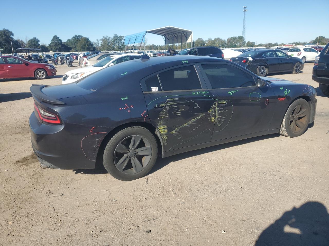 2016 Dodge Charger VIN 2C3CDXHG4GH166513 Copart auction photo, side / front end damage thumbnail 3