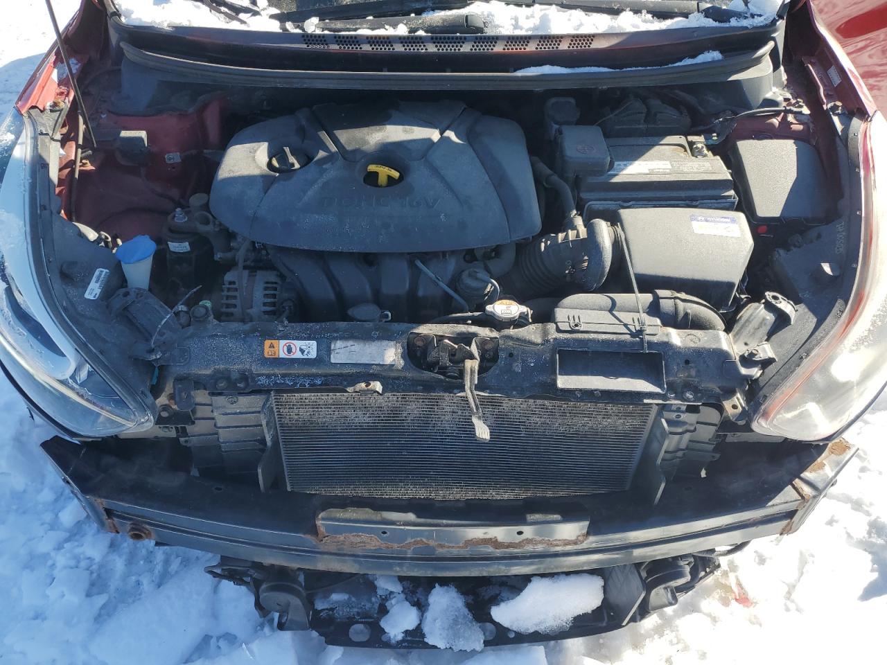 2016 Hyundai Elantra VIN KMHDH4AE5GU656608 Copart auction photo, front end / undercarriage damage thumbnail 11