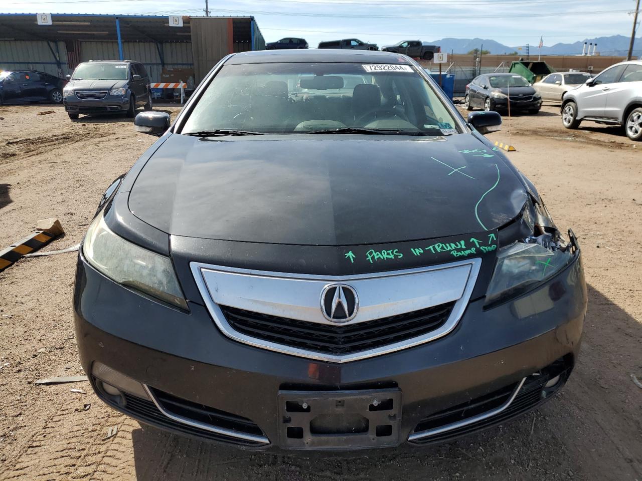 2012 Acura TL VIN 19UUA9F52CA004833 Copart auction photo, front end / hail damage thumbnail 5