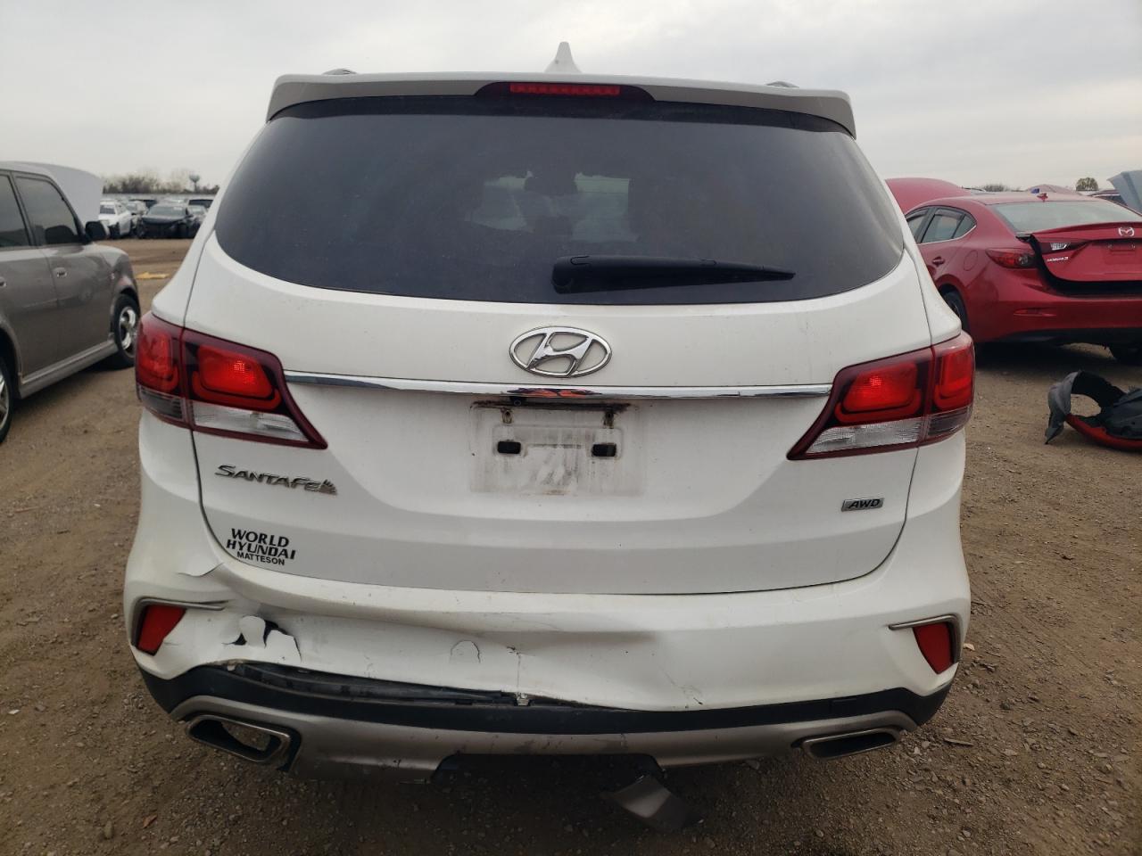 2017 Hyundai Santa Fe VIN KM8SMDHF0HU168038 Copart auction photo, front end / side damage thumbnail 6
