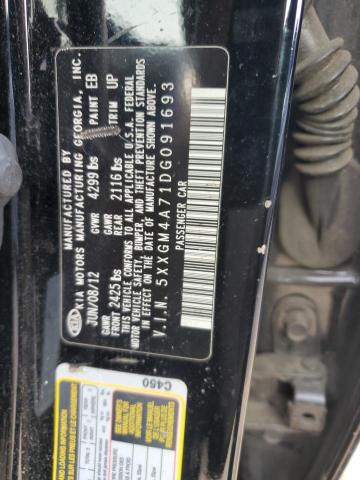 2013 KIA Optima VIN 5XXGM4A71DG091693 Copart auction photo, front end damage thumbnail 12