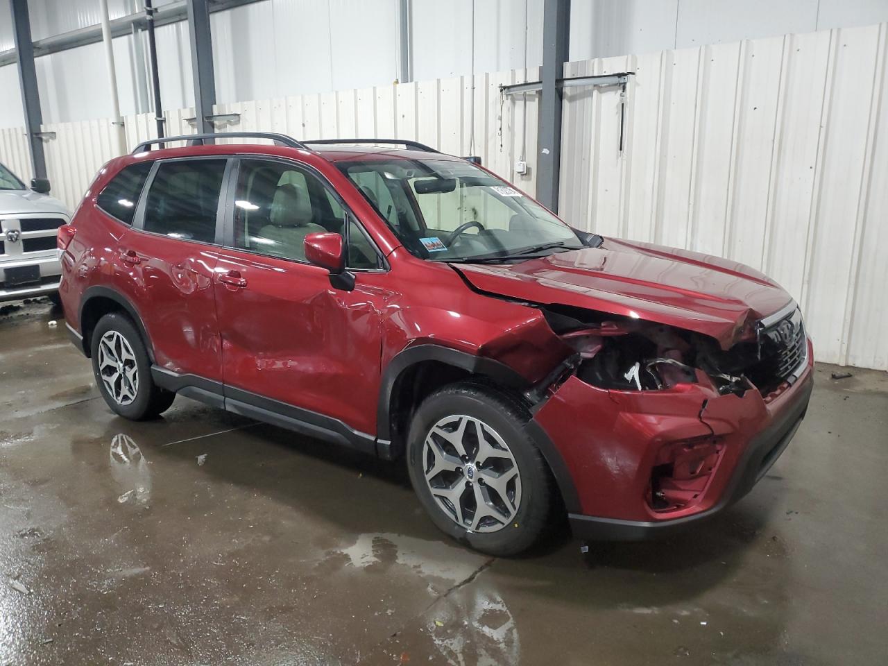 2021 Subaru Forester VIN JF2SKAJC3MH470968 Copart auction photo, front end / side damage thumbnail 4