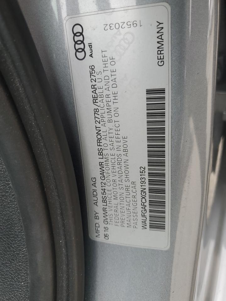 2016 Audi A6 VIN WAUFGAFCXGN193152 Copart auction photo, all over damage thumbnail 15