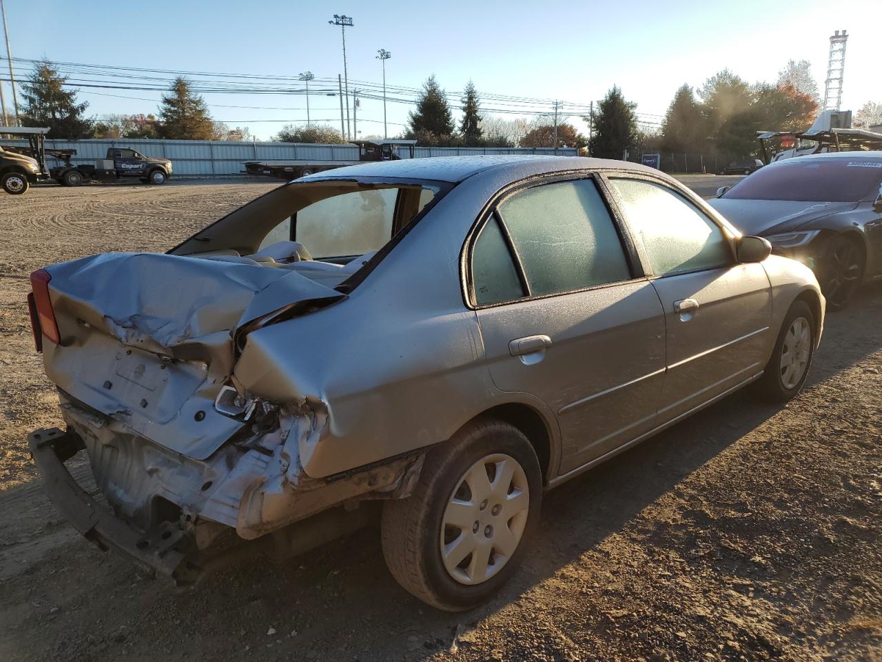 2002 Honda Civic VIN 1HGES26742L070880 Copart auction photo, rear end damage thumbnail 3