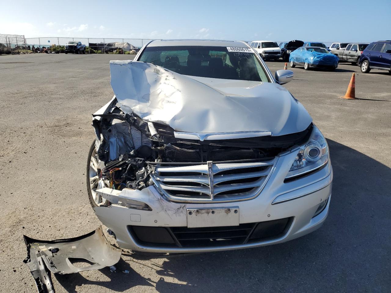 2011 Hyundai Genesis VIN KMHGC4DE2BU142425 Copart auction photo, front end / side damage thumbnail 5