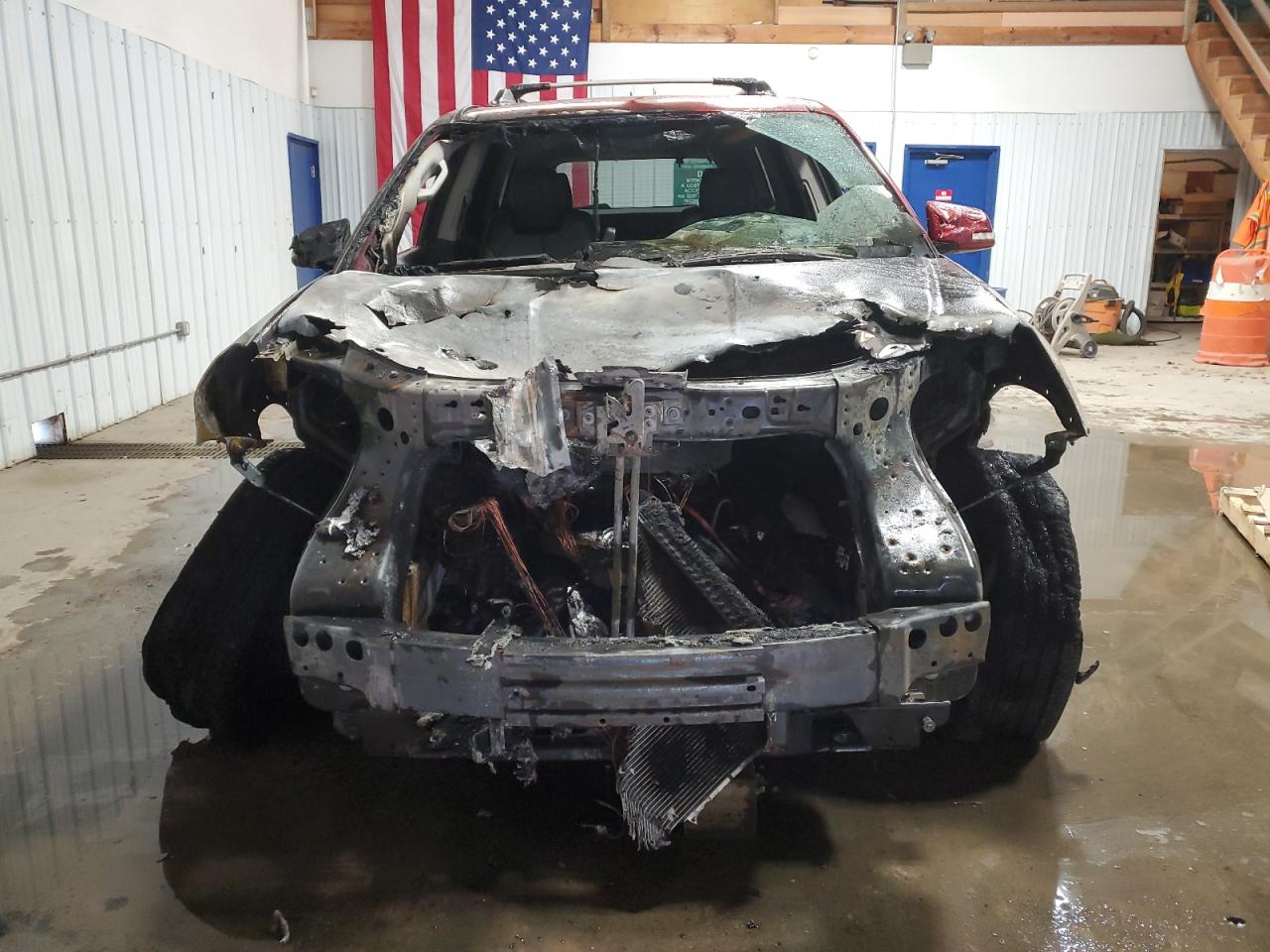 2012 GMC Acadia VIN 1GKKRRED6CJ356261 Copart auction photo, burn damage thumbnail 5