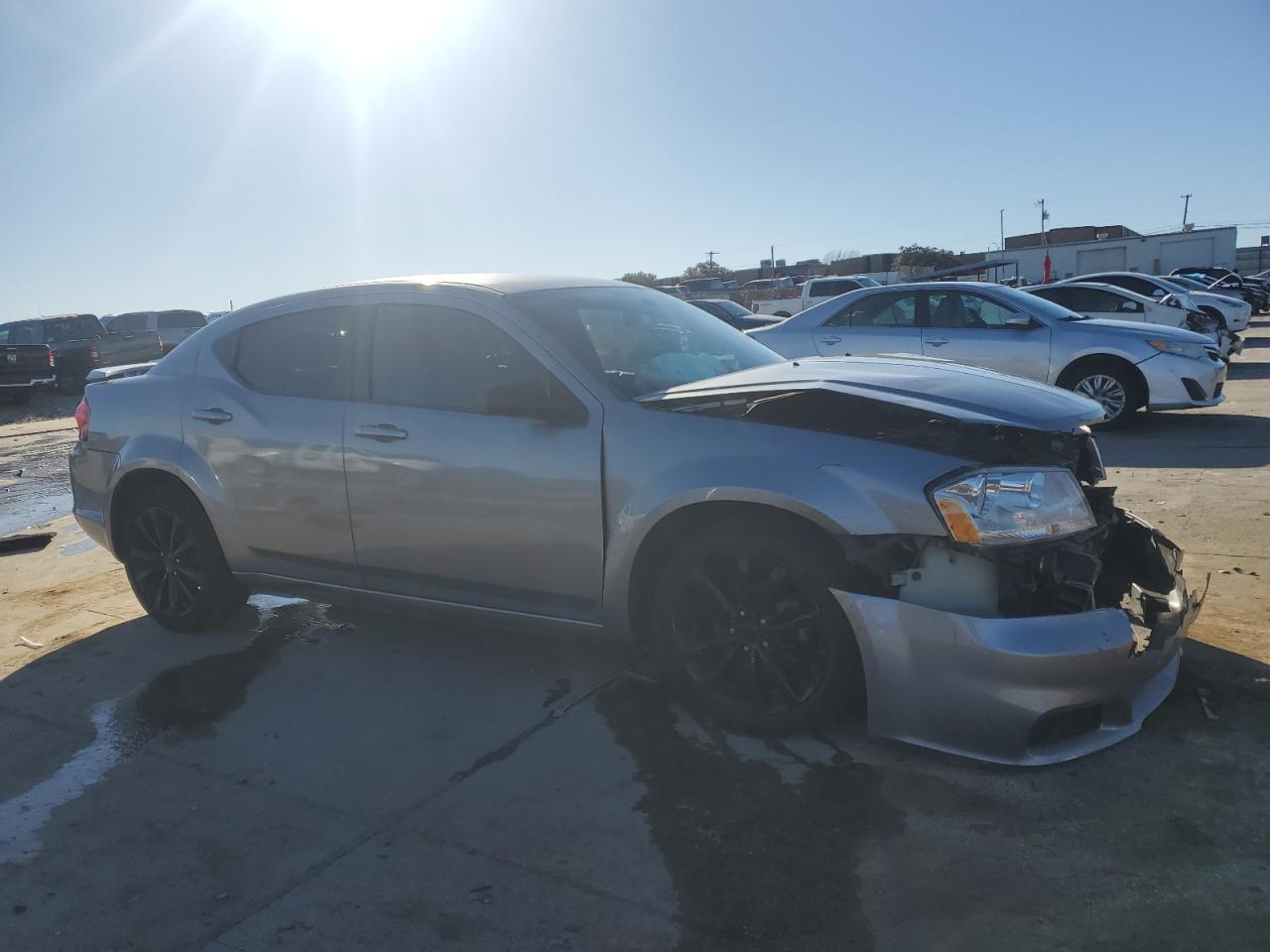2014 Dodge Avenger VIN 1C3CDZAB6EN182145 Copart auction photo, front end / side damage thumbnail 4