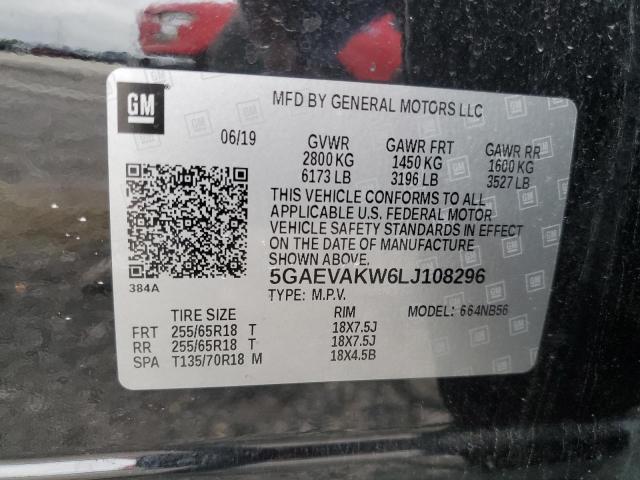 2020 Buick Enclave VIN 5GAEVAKW6LJ108296 Copart auction photo, hail damage thumbnail 13