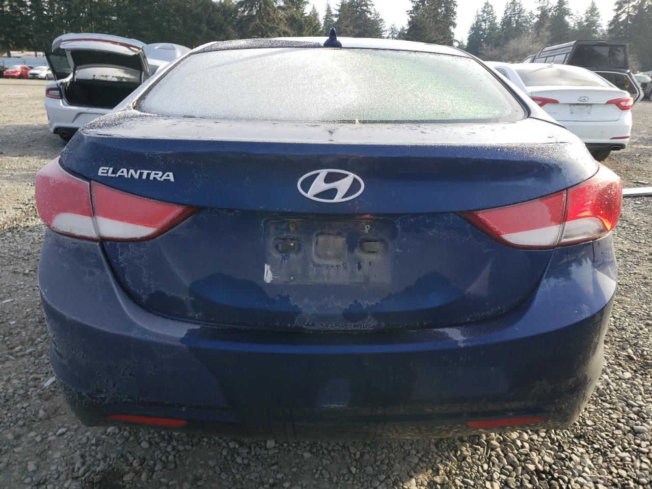 2013 Hyundai Elantra VIN KMHDH4AE0DU838955 Copart auction photo, vandalism / rear end damage thumbnail 6