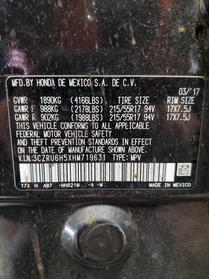 2017 Honda HR-V VIN 3CZRU6H5XHM719631 Copart auction photo, front end damage thumbnail 14