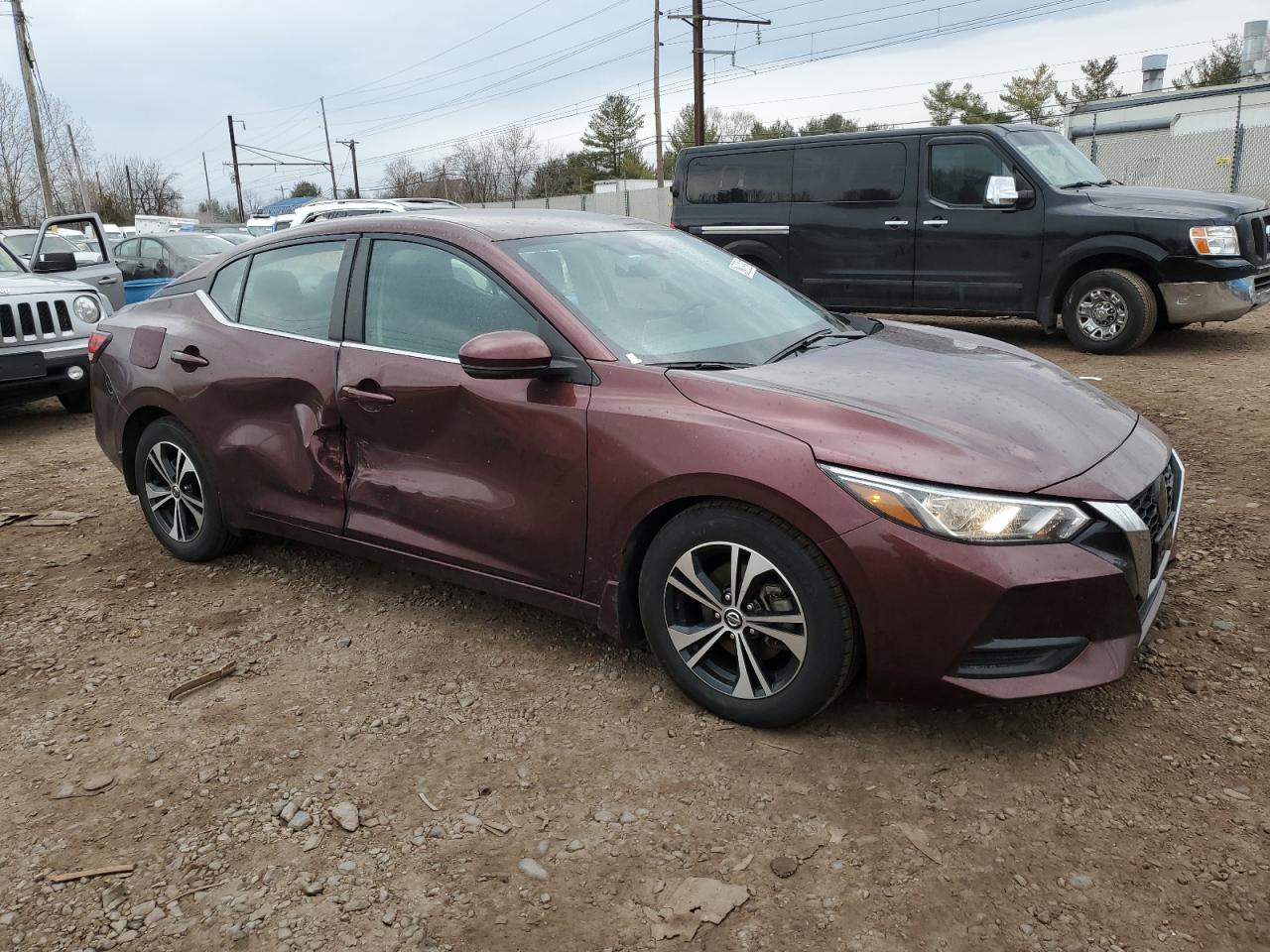 2020 Nissan Sentra VIN 3N1AB8CV4LY233963 Copart auction photo, side / rear end damage thumbnail 4