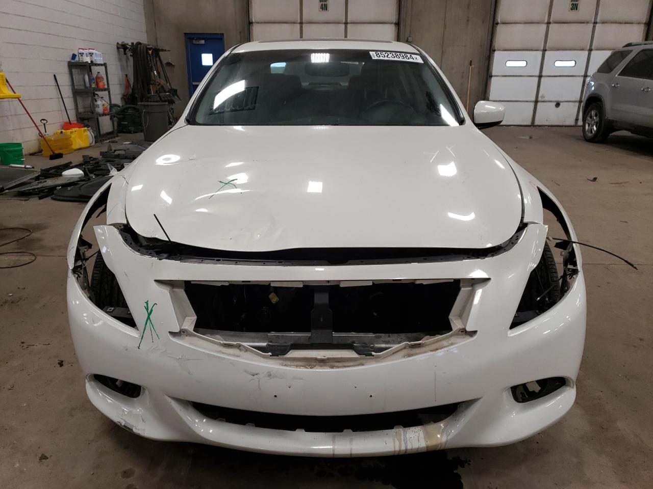 2012 Infiniti G VIN JN1CV6AR0CM676821 Copart auction photo, front end / side damage thumbnail 5