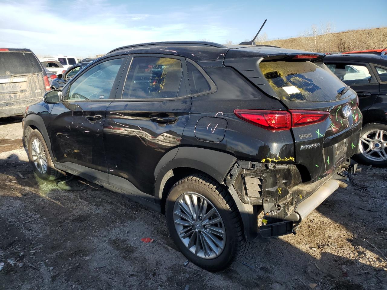 2021 Hyundai Kona VIN KM8K2CAA2MU737240 Copart auction photo, rear end damage thumbnail 2
