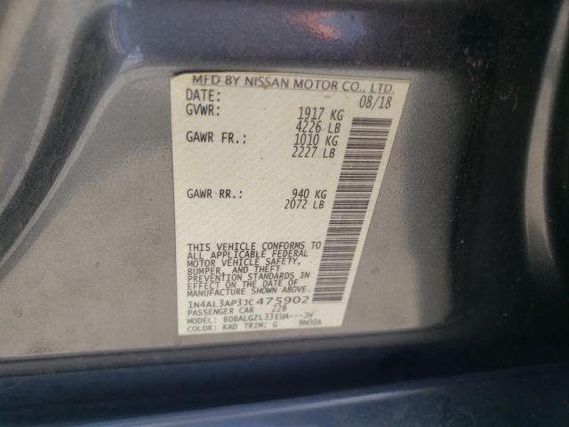 2018 Nissan Altima VIN 1N4AL3AP3JC475902 Copart auction photo, front end damage thumbnail 12