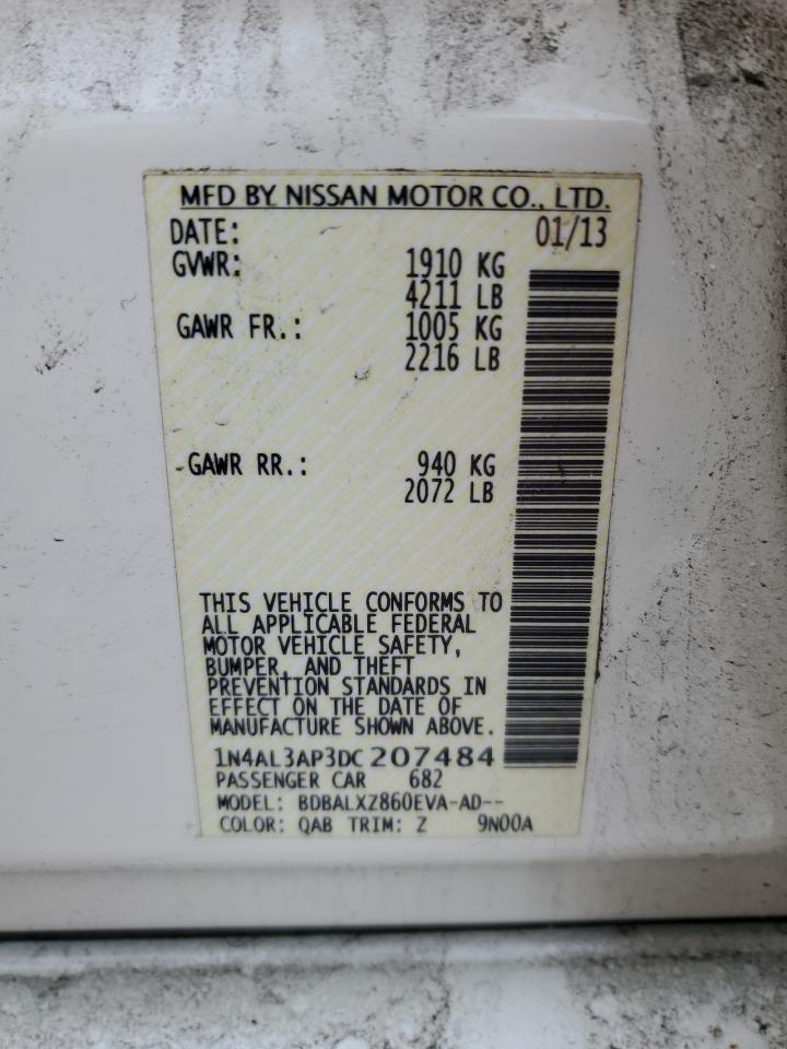 2013 Nissan Altima VIN 1N4AL3AP3DC207484 Copart auction photo, side / front end damage thumbnail 14