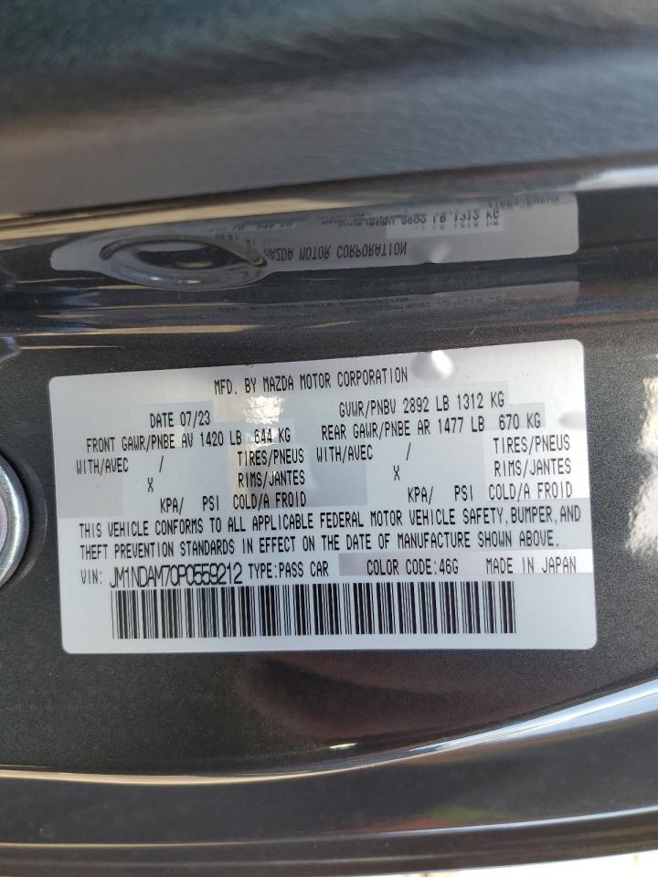 2023 Mazda MX-5 VIN JM1NDAM70P0559212 Copart auction photo, front end / minor dent/scratches damage thumbnail 12