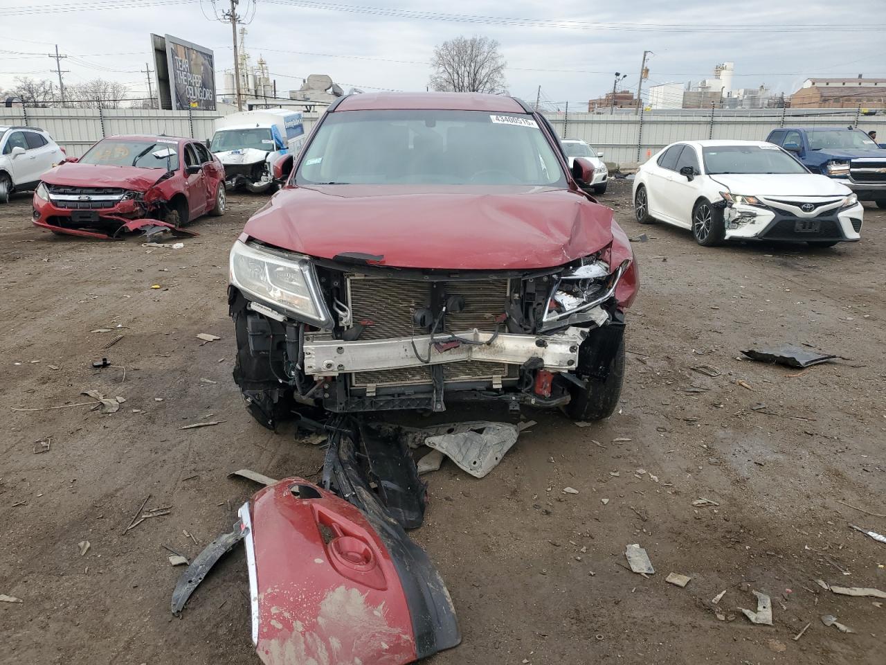 2016 Nissan Pathfinder VIN 5N1AR2MNXGC612612 Copart auction photo, front end damage thumbnail 5
