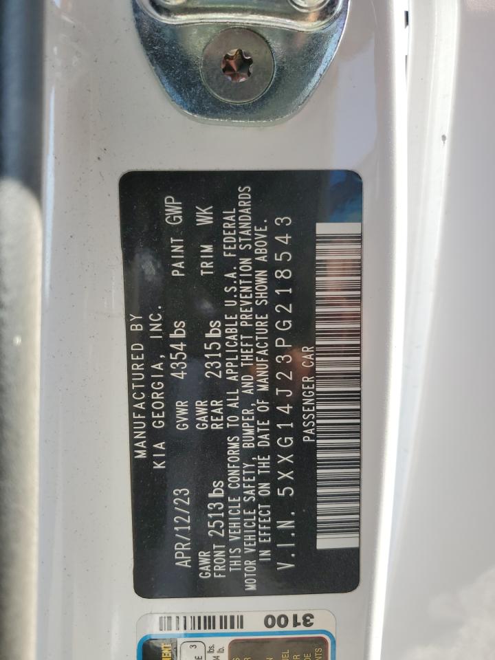 2023 KIA K5 VIN 5XXG14J23PG218543 Copart auction photo, vandalism / front end damage thumbnail 12