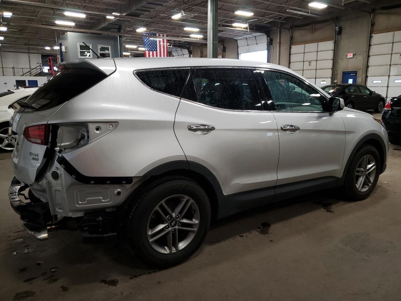 2018 Hyundai Santa Fe VIN 5XYZTDLB5JG570011 Copart auction photo, rear end damage thumbnail 3