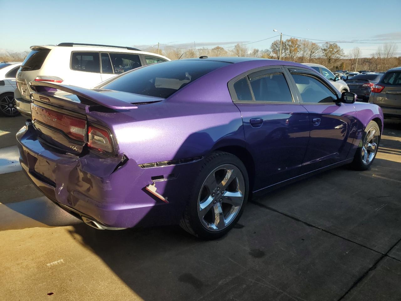 2014 Dodge Charger VIN 2C3CDXCT9EH182272 Copart auction photo, rear end / front end damage thumbnail 3
