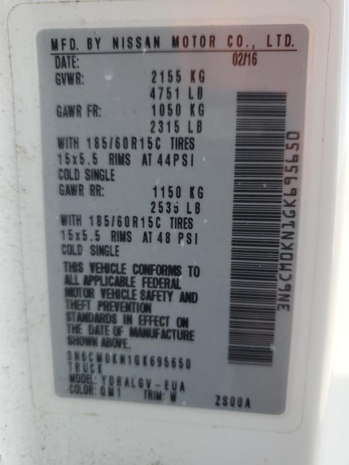 2016 Nissan NV VIN 3N6CM0KN1GK695650 Copart auction photo, front end / minor dent/scratches damage thumbnail 12