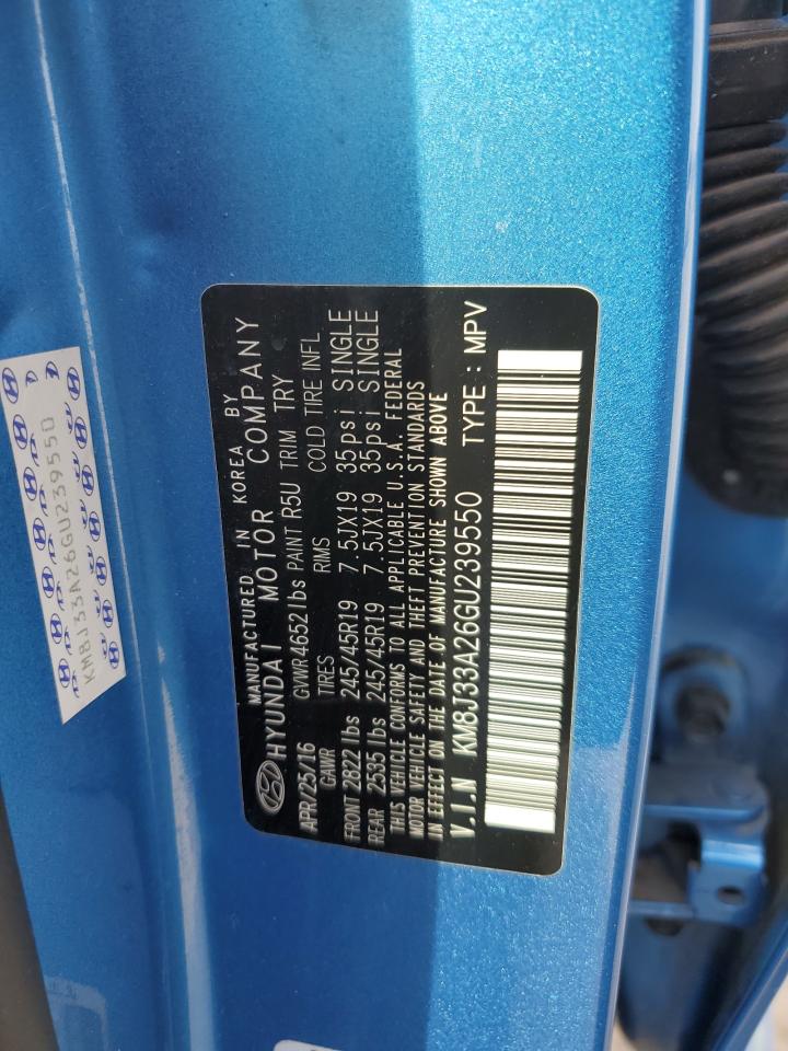 2016 Hyundai Tucson VIN KM8J33A26GU239550 Copart auction photo, front end damage thumbnail 13