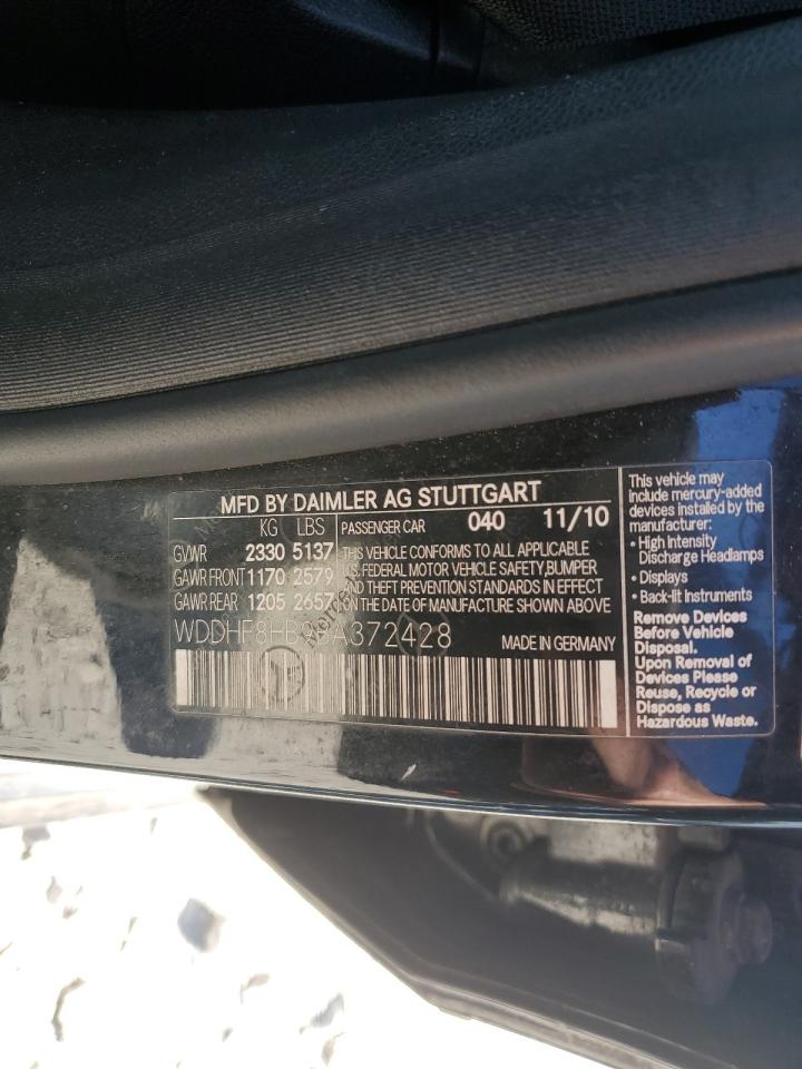 2011 Mercedes-Benz E-klasse VIN WDDHF8HB9BA372428 Copart auction photo, rear end / minor dent/scratches damage thumbnail 12
