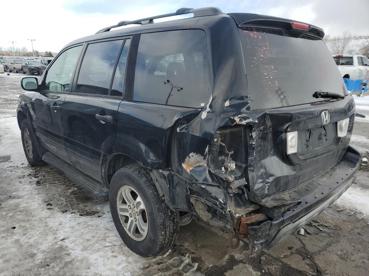 2004 Honda Pilot VIN 2HKYF18404H592765 Copart auction photo, rear end / hail damage thumbnail 2