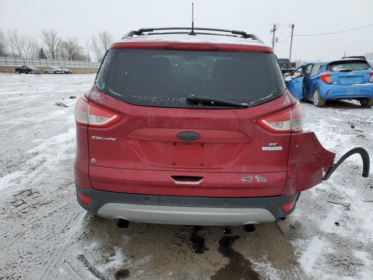 2014 Ford Escape VIN 1FMCU0GX2EUD49693 Copart auction photo, rear end damage thumbnail 6