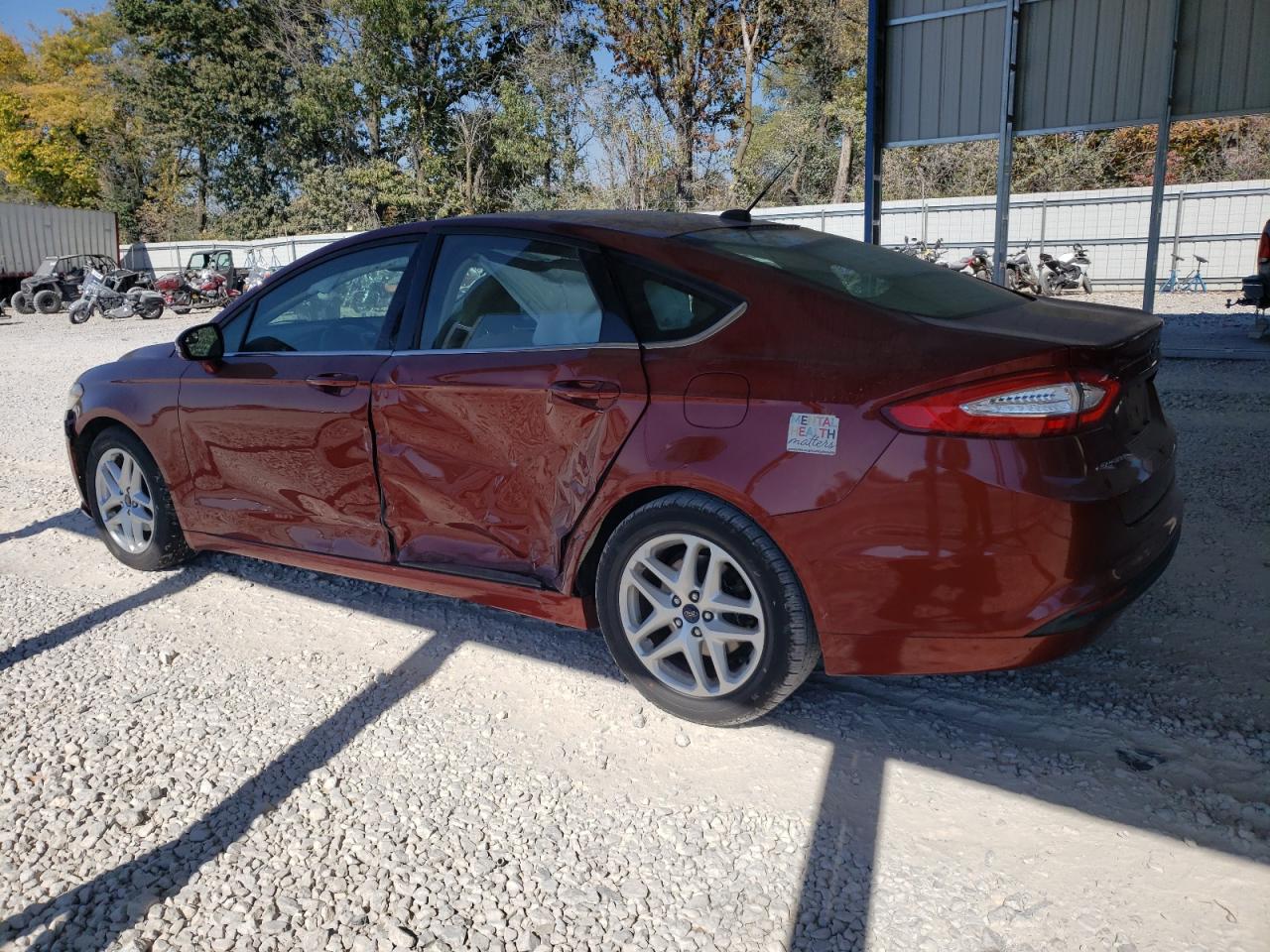 2014 Ford Fusion VIN 3FA6P0H77ER377557 Copart auction photo, side / rear end damage thumbnail 2