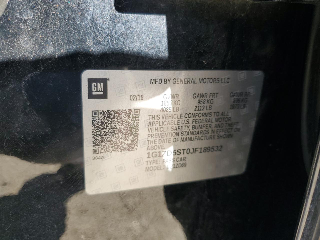 2018 Chevrolet Malibu VIN 1G1ZD5ST0JF189532 Copart auction photo, front end / undercarriage damage thumbnail 14