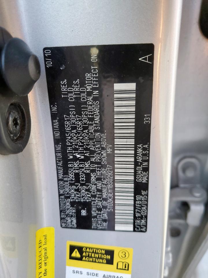 2011 Toyota Highlander VIN 5TDZK3EH1BS029217 Copart auction photo, front end / minor dent/scratches damage thumbnail 13