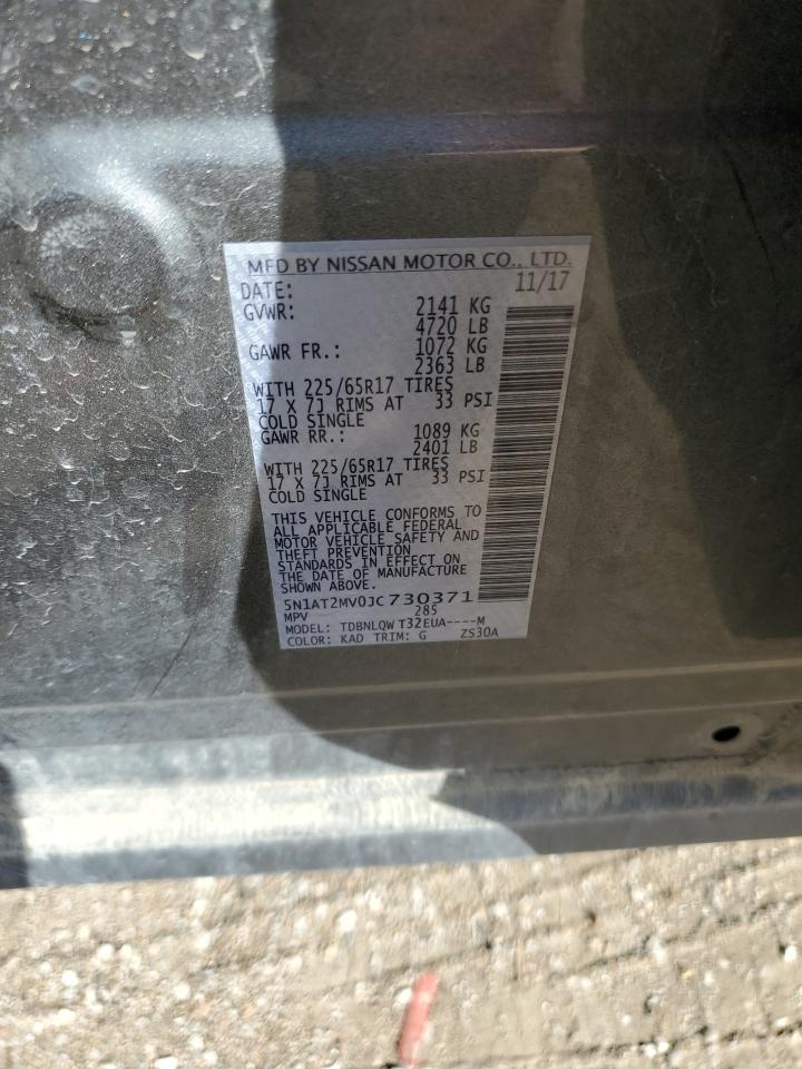 2018 Nissan Rogue VIN 5N1AT2MV0JC730371 Copart auction photo, front end damage thumbnail 13