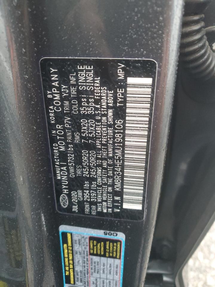 2021 Hyundai Palisade VIN KM8R34HE5MU198106 Copart auction photo, side damage thumbnail 14