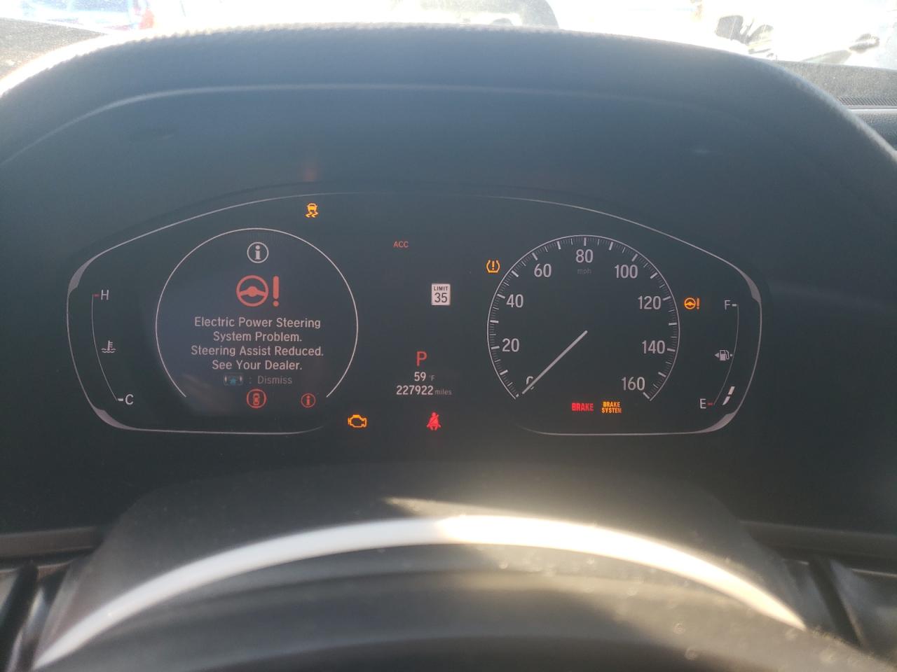 2019 Honda Accord VIN 1HGCV1F10KA105561 Copart auction photo, front end / side damage thumbnail 9