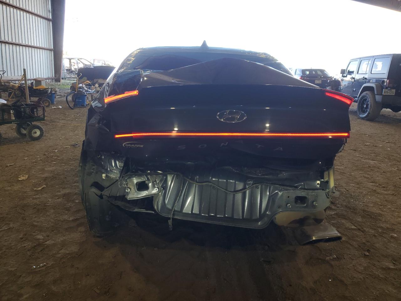 2020 Hyundai Sonata VIN 5NPEL4JAXLH032005 Copart auction photo, rear end / side damage thumbnail 6