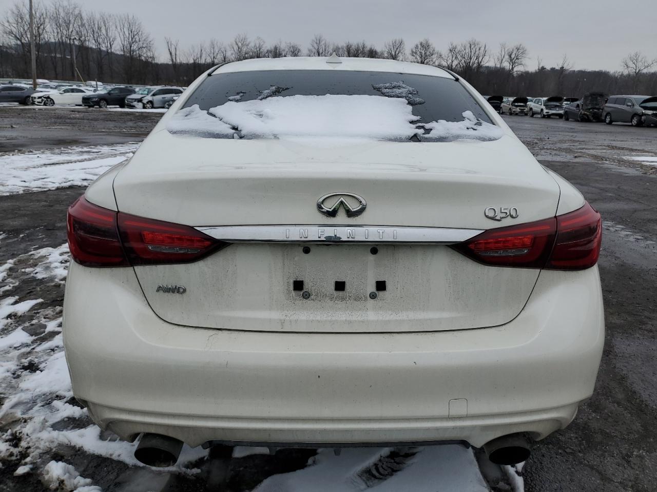 2019 Infiniti Q50 VIN JN1EV7AR5KM593656 Copart auction photo, front end / side damage thumbnail 6
