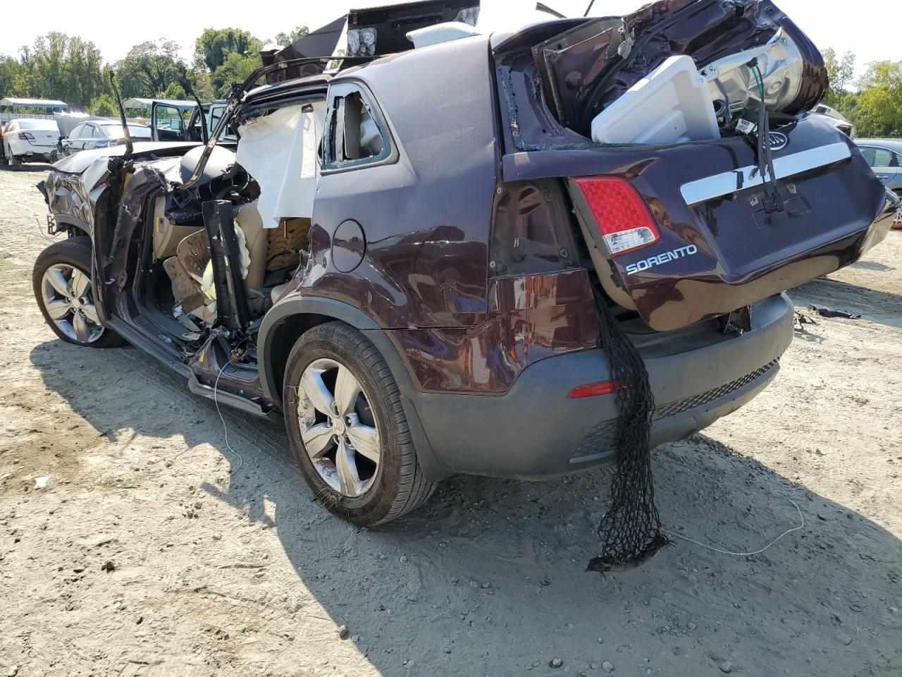 2012 KIA Sorento VIN 5XYKU4A62CG222061 Copart auction photo, all over damage thumbnail 2