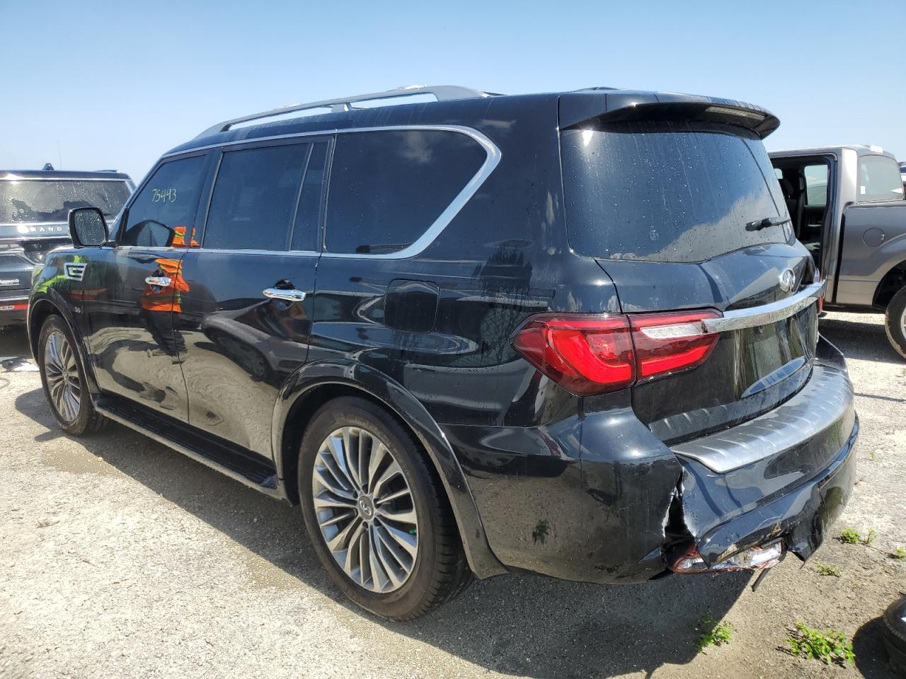 2018 Infiniti QX80 VIN JN8AZ2NE1J9190953 Copart auction photo, water/flood / rear end damage thumbnail 2