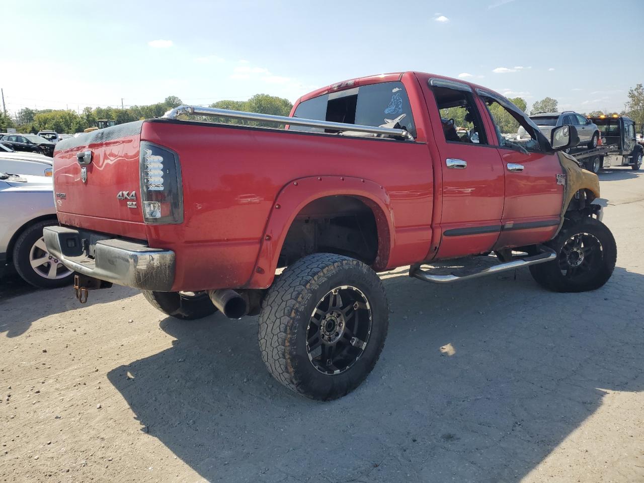 2007 Dodge RAM VIN 1D7KS28C87J508515 Copart auction photo, burn damage thumbnail 3