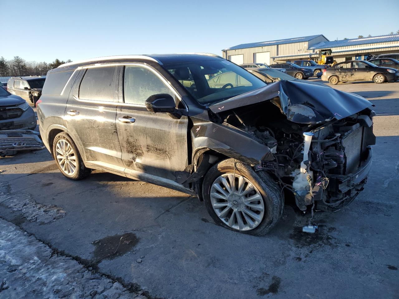 2020 Hyundai Palisade VIN KM8R5DHE7LU155315 Copart auction photo, front end / side damage thumbnail 4
